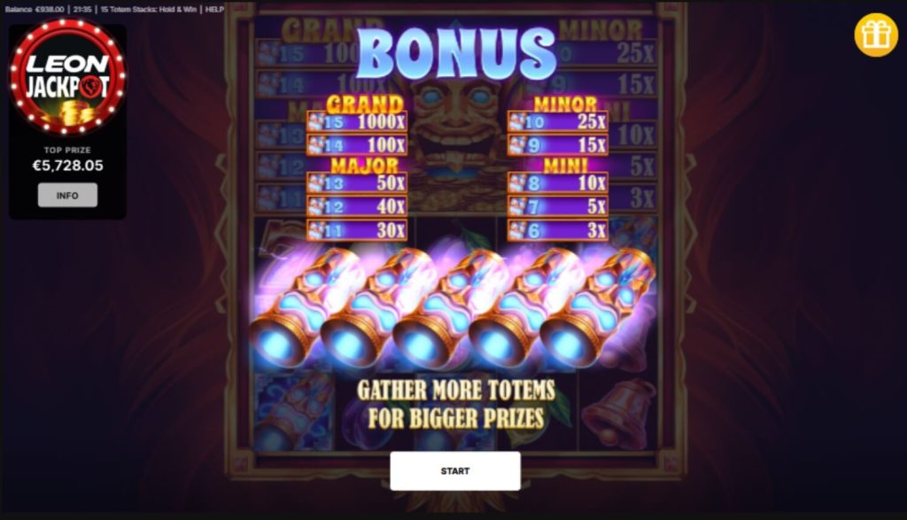 15 Totem Stacks jeu casino