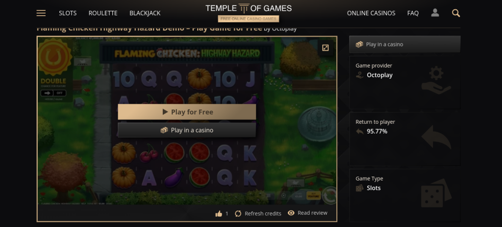 Flaming Chicken jeu casino